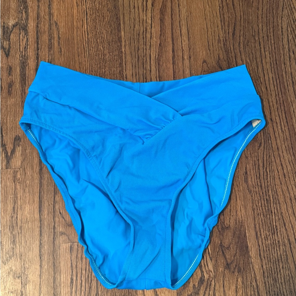 Women’s Vintage Blue High-Waist Swim Bottom
